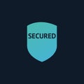 Cyber security concept: Shield With word secured, cyber data security or information privacy idea. internet technology. Stock
