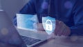 cyber security concept Security, user privacy and encryption Secure internet access. Digital crime by an anonymous hacker Royalty Free Stock Photo