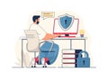 Cyber security concept for web banner.