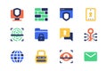 Cyber security concept of web icons set in simple flat design. Royalty Free Stock Photo