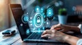 Cyber security or cybercrime attack and threats to the Internet personal information computer