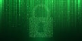 Cyber security data privacy binary matrix lock