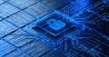 Cyber Security Data Protection Chip on Circuit Board Royalty Free Stock Photo