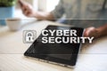 Cyber security, Data protection, information safety and encryption. Internet technology and business concept. Royalty Free Stock Photo