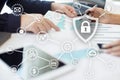 Cyber security, Data protection, information safety. technology business concept Royalty Free Stock Photo