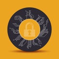 Cyber security design vector