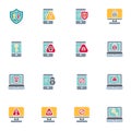 Cyber security elements collection, icon set