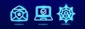 Cyber security email protection secure device web shield icons. Glowing data background for website header, app, IT Royalty Free Stock Photo