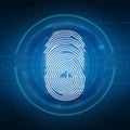 Cyber security Fingerprint login for data protection internet security