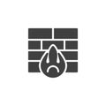 Cyber security firewall vector icon