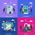 Cyber Security Flat Design Concept