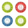 Cyber security flat design long shadow icons set Royalty Free Stock Photo