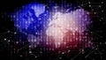 Cyber security and global communication in digital world map lines dots binary algorithm cyber attack and data privacy Royalty Free Stock Photo
