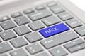 Cyber security hacking https MFA password phishing scam concept shown on close up enter key on notebook keyboard Royalty Free Stock Photo