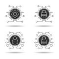 Cyber security icons set