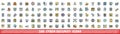 100 cyber security icons set, color line style Royalty Free Stock Photo