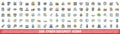 100 cyber security icons set, color line style Royalty Free Stock Photo