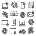 Cyber Security Icons on white background