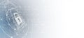 Cyber security and information or network protection. Future technology web services for business and internet project