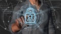 Cyber security internet and networking concept - 3D rendering Royalty Free Stock Photo