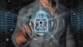 Cyber security internet and networking concept - 3D rendering Royalty Free Stock Photo