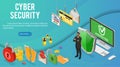 Cyber Security Isometric Banner