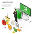 Cyber Security Isometric Concept