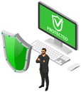 Cyber Security Isometric Concept Royalty Free Stock Photo