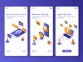 Cyber security isometric GUI design kit. Royalty Free Stock Photo
