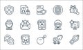 cyber security line icons. linear set. quality vector line set such as security, bomb, conversation, trojan, virus, white, hacker