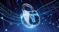 Cyber Security Lock Digital Data Protection Abstract Technology Concept Royalty Free Stock Photo