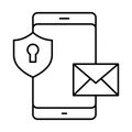 Encrypted email icon which can easily modify or edit Royalty Free Stock Photo