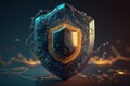 Cyber security network. Data protection concept. Generative AI Royalty Free Stock Photo