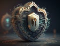 Cyber security network. Data protection concept. Generative AI Royalty Free Stock Photo