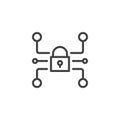 Cyber security outline icon