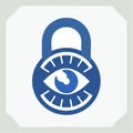 Cyber Security Padlock with AllSeeing Eye Icon Royalty Free Stock Photo