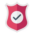 Cyber security, protected shield Color Vector icon which can easily modify or edit