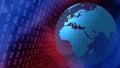 Cyber security protecting global network from cyber attacks and securing digital world with binary code and algorithm technology Royalty Free Stock Photo