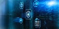 Cyber security protecting network against cyberattack from hackers on internet. Secure access