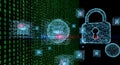 Cyber Security Protection and Binary Code Network Royalty Free Stock Photo