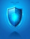 Cyber Security Shield with Digital Circuit Royalty Free Stock Photo