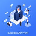 Cyber Security Isometric Concept Royalty Free Stock Photo
