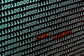 Cyber Security text and binary code concept from the desktop screen, selective focus Royalty Free Stock Photo