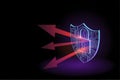Cyber Security Threat Protection Digital Shield Defense Royalty Free Stock Photo