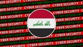 Cyber Security Title with Iraq flag Royalty Free Stock Photo