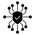 Cyber security vector icon. Firewall illustration sign. Web protection symbol. Cyber security web icon. Royalty Free Stock Photo