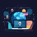 Cyber Security VPN Illustration Vector Royalty Free Stock Photo