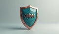 Cyber shield protection from online threats. Secure access, privacy. Visual representation of digital defense. Modern tech Royalty Free Stock Photo