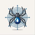 Cyber Spider on a Digital Network Web 1 Royalty Free Stock Photo