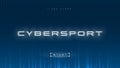 Cyber Sport banner, Esports abstract background. Video games. Cybersport Title with START button on Blue gradient